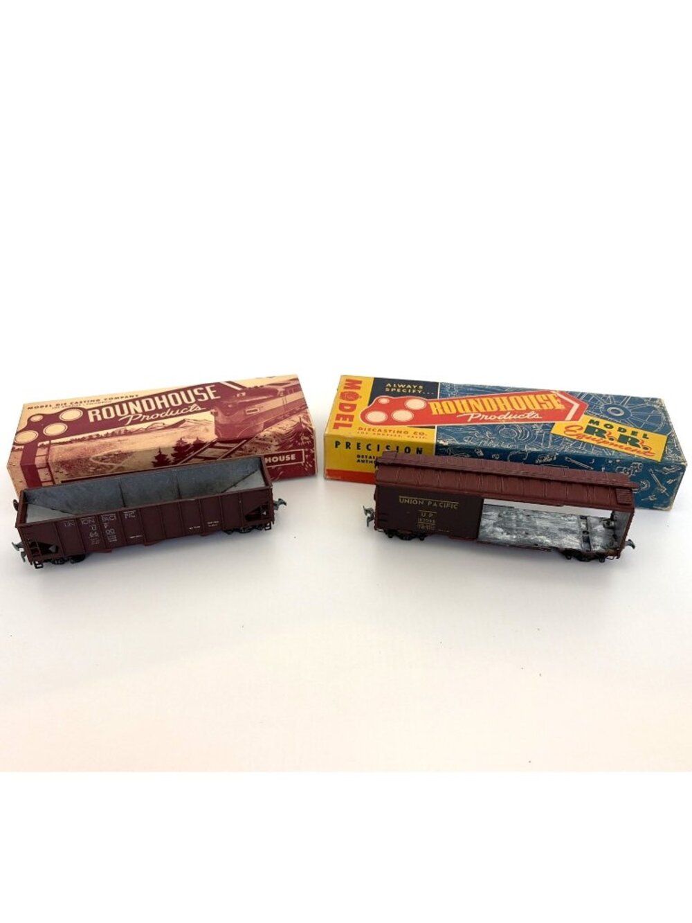 Lot 2 MDC Roundhouse HO 40' Hopper 40' AAR Boxcar Diecast Metal Assembled Kits